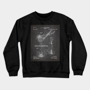 Ships Anchor Patent - Anchor Art - Black Chalkboard Crewneck Sweatshirt